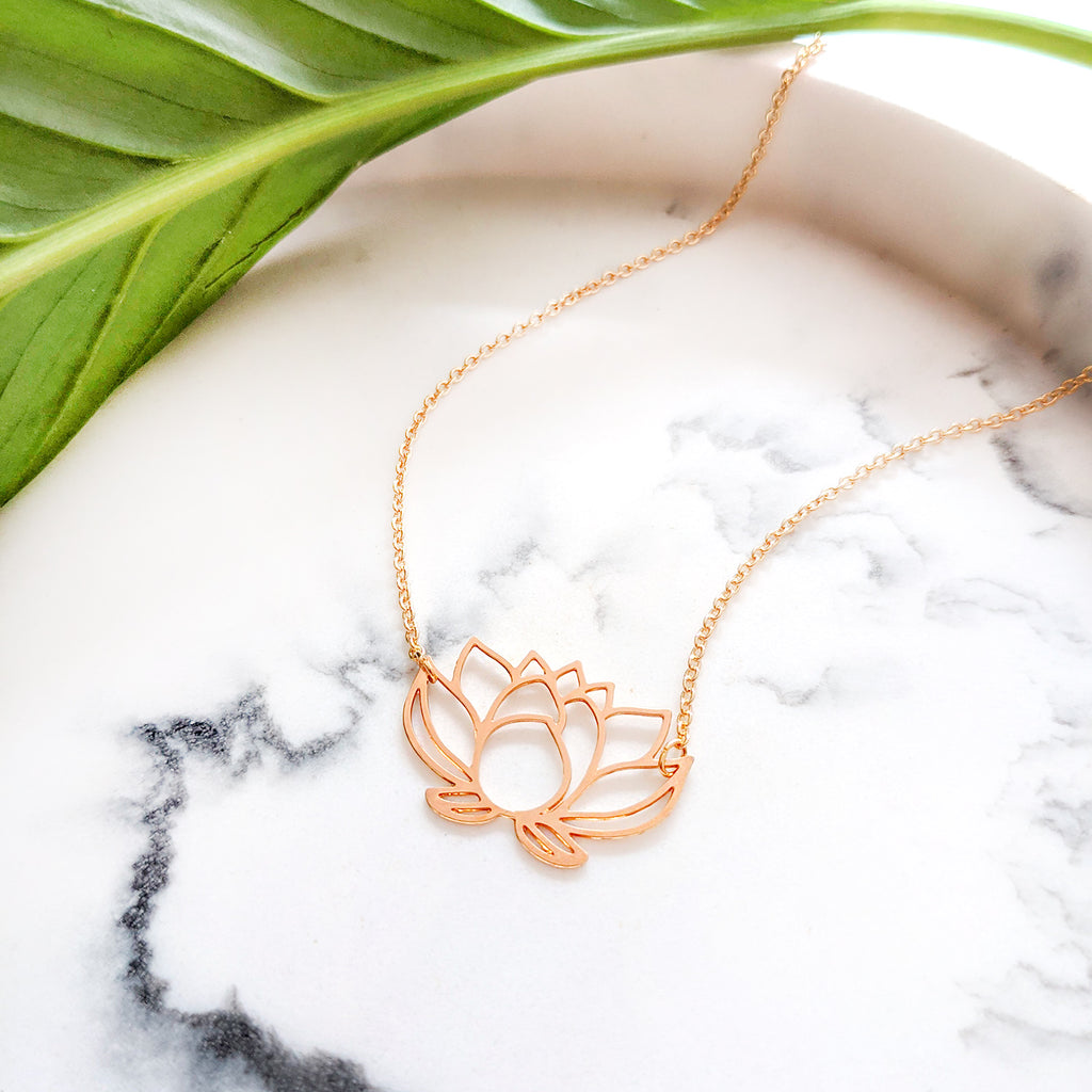 Lotus flower pendant on sale gold