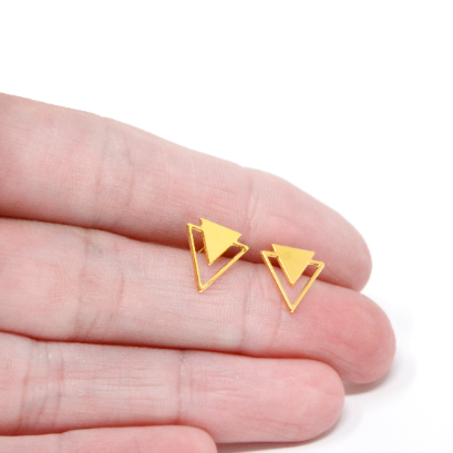 Triangle sale gold earrings