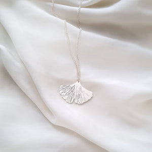 Ginkgo Leaf Long Necklace- Japanese jewelry Gold / Silver