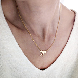 Bow Ribbon Necklace Gold / Silver