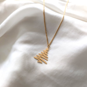 Christmas tree Necklace- Festive jewellery, Christmas gift Gold / Silver