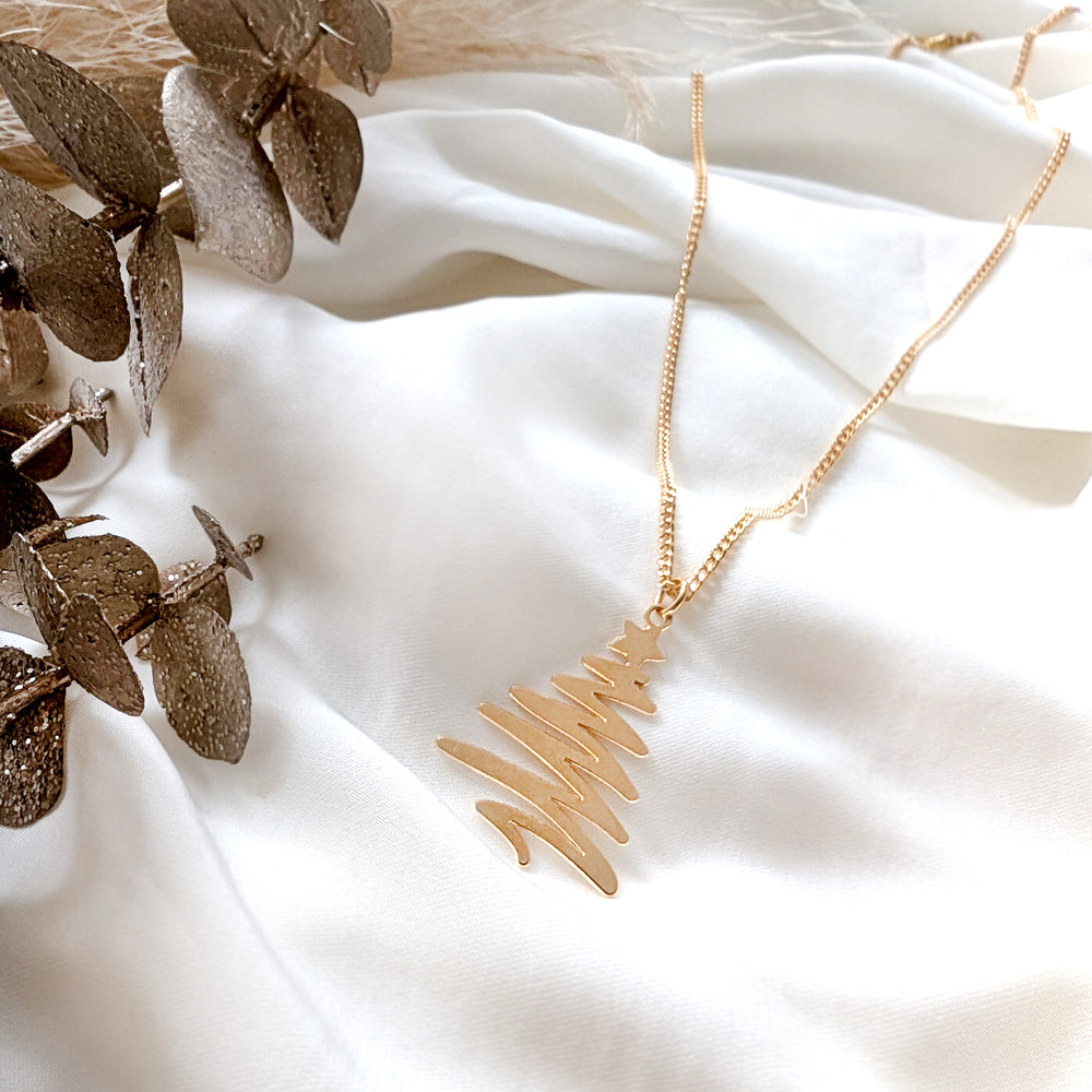 Christmas tree Necklace- Festive jewellery, Christmas gift Gold / Silver