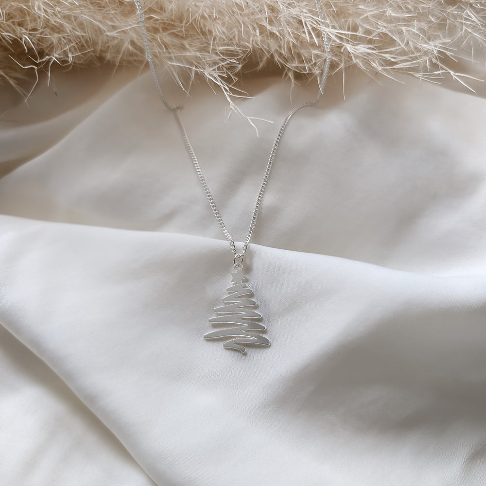 Christmas tree Necklace- Festive jewellery, Christmas gift Gold / Silver