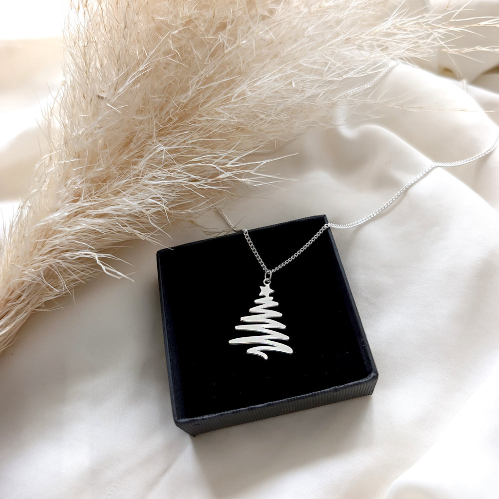 Christmas tree Necklace- Festive jewellery, Christmas gift Gold / Silver