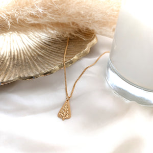 Tree Necklace with engraved leaves- Christmas Jewellery Gold / Silver