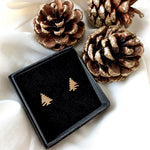 Tiny Christmas Tree Stud Earrings Gold / Silver