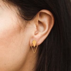Rhombus Stud Earrings Gold / Silver