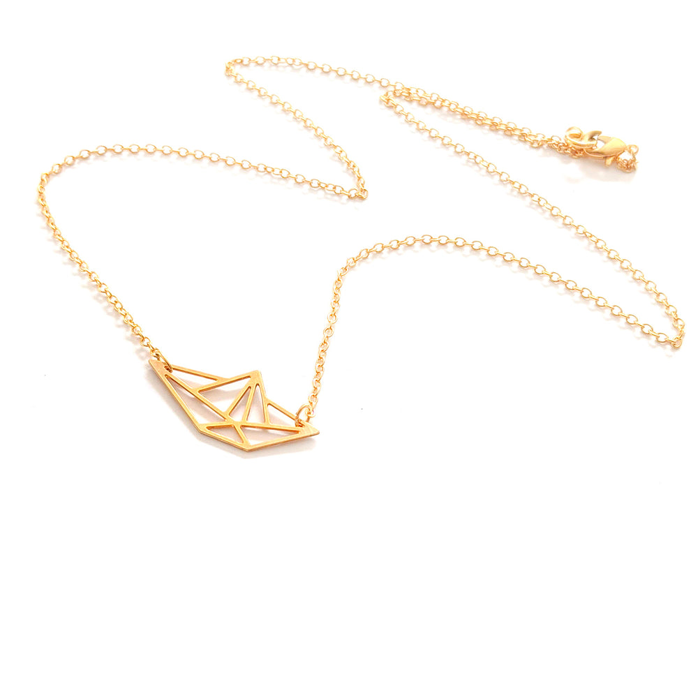 Boat Origami Necklace Gold / Silver - Shany Design Studio Jewellery Shop
