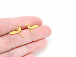Hummingbird Origami Stud Earrings Gold / Silver