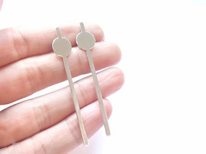 Long round stripe studs earrings Gold / Silver - Shany Design Studio Jewellery Shop