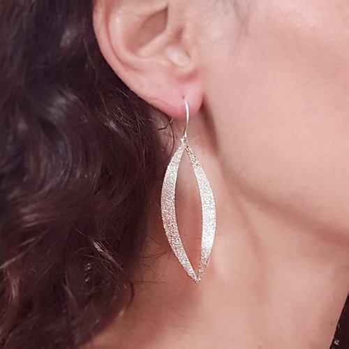 Long Leaf Sparkling Earrings Gold / Silver - Shany Design Studio Jewellery Shop