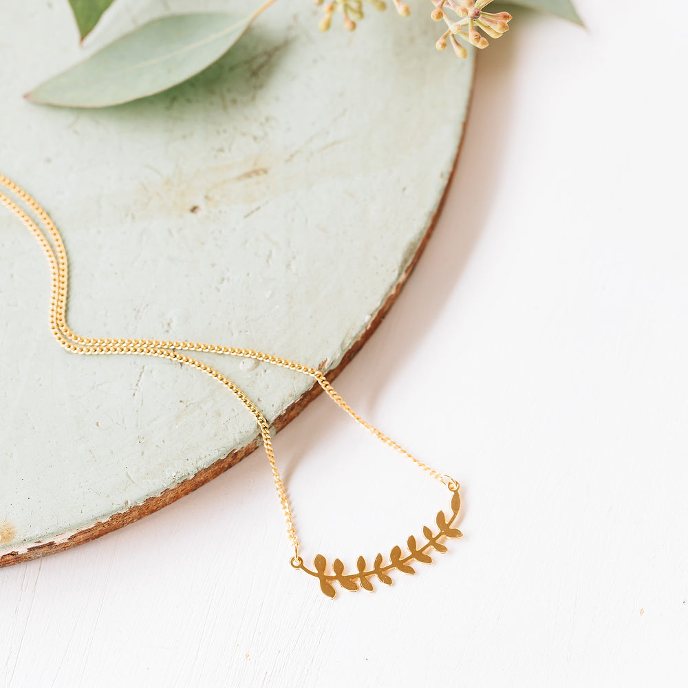 Laurel leaves branch necklace Gold / Silver - Shany Design Studio Jewellery Shop
