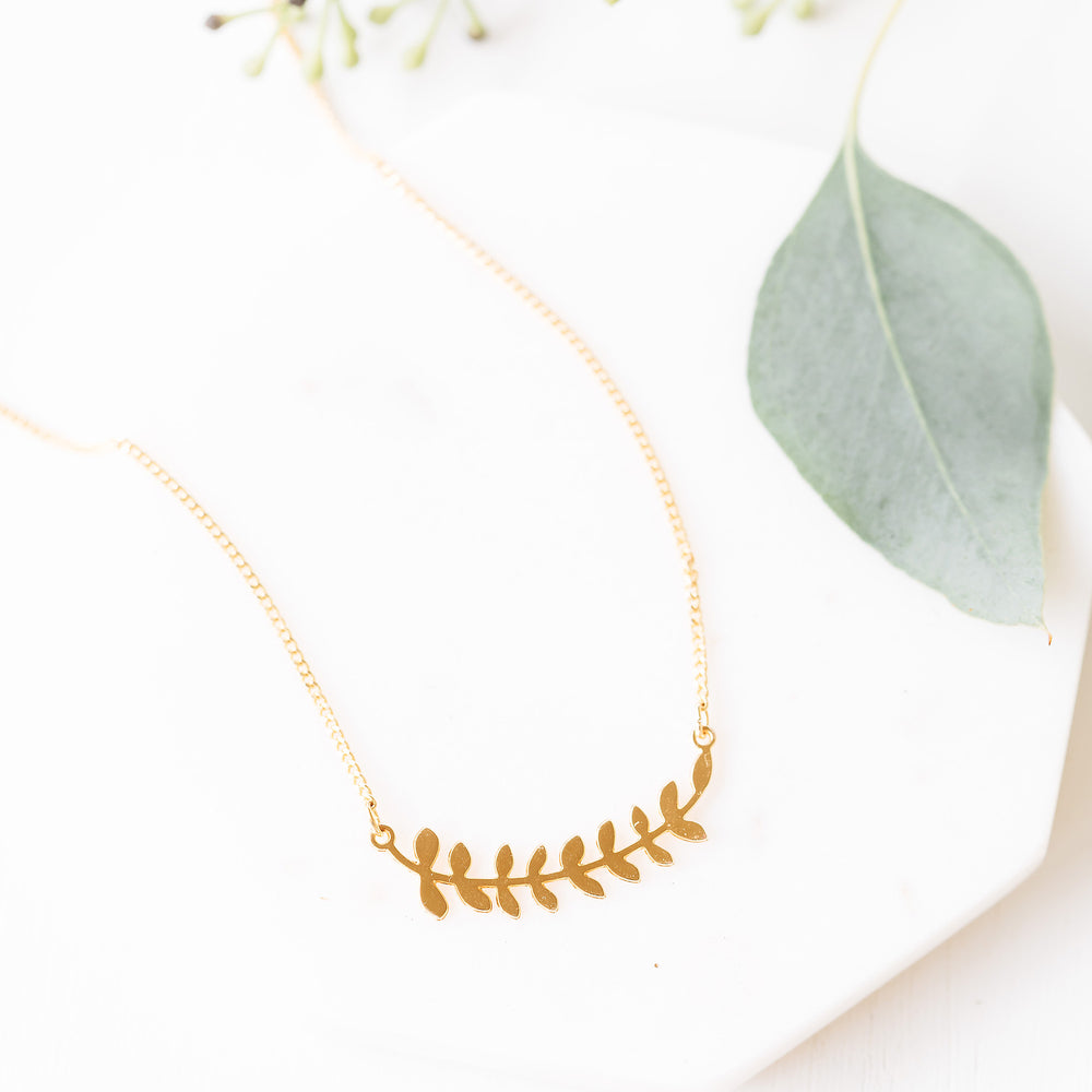 Laurel leaves branch necklace Gold / Silver - Shany Design Studio Jewellery Shop