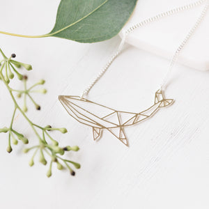 Origami Whale Necklace Gold / Silver - Shany Design Studio Jewellery Shop