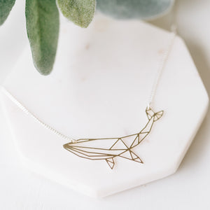 Origami Whale Necklace Gold / Silver - Shany Design Studio Jewellery Shop