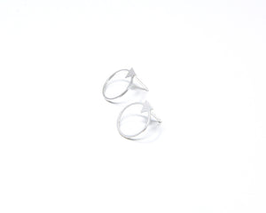 
                
                    Load image into Gallery viewer, Circle with Small Triangle Stud Earrings Gold / Silver - Shany Design Studio Jewellery Shop
                
            