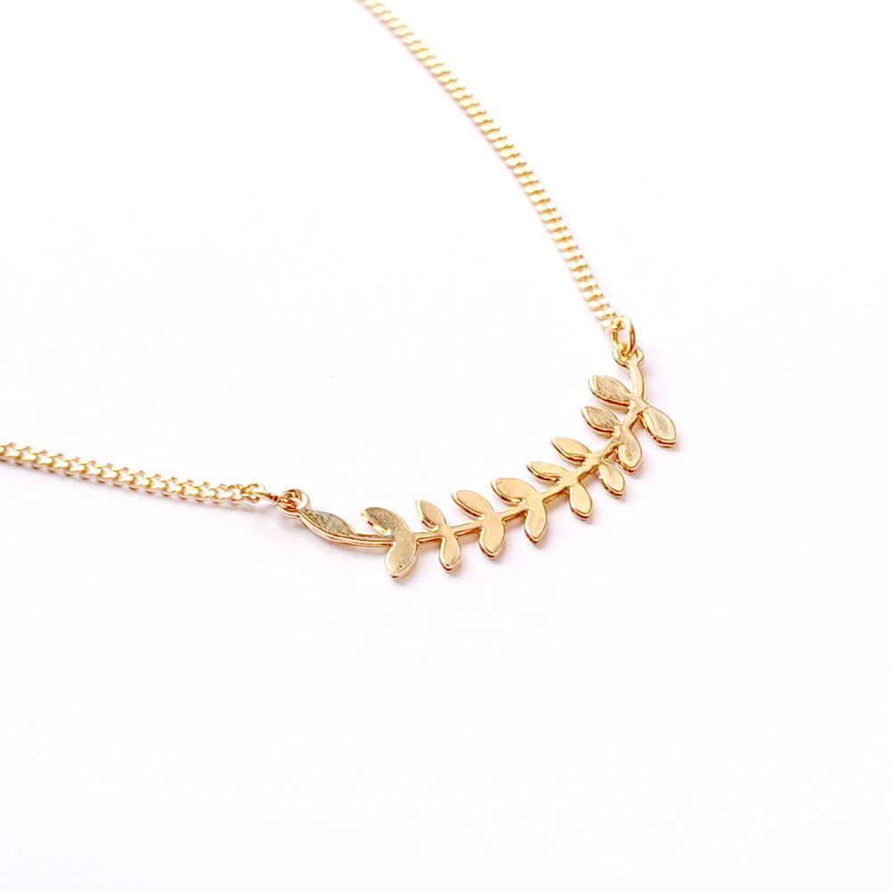 Laurel leaves branch necklace Gold / Silver - Shany Design Studio Jewellery Shop