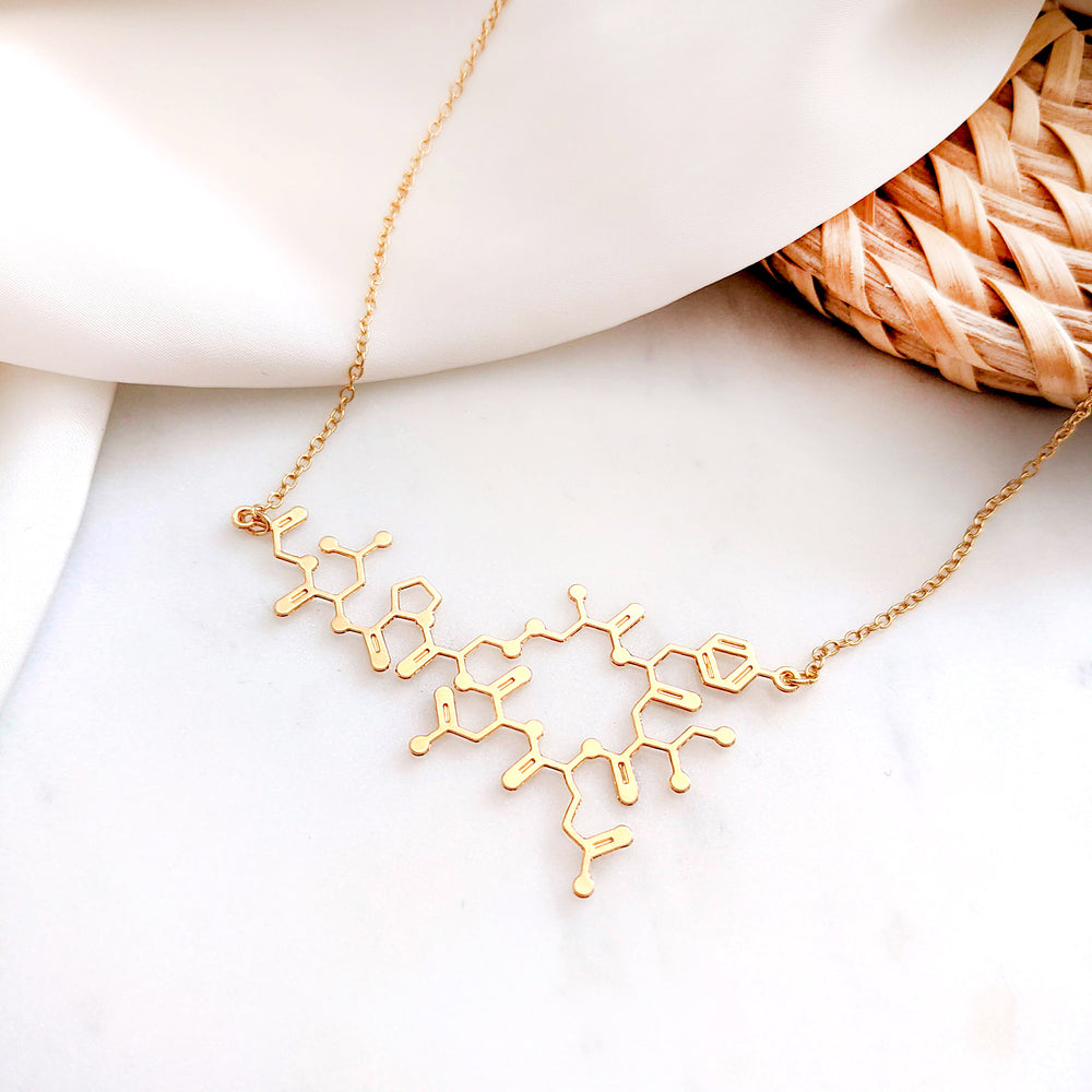 Oxytocin Molecule Necklace Gold / Silver