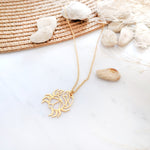 Crab origami necklace Gold / Silver