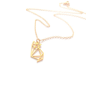 
                
                    Load image into Gallery viewer, Cat Origami Necklace Gold / Silver - Shany Design Studio Jewellery Shop
                
            