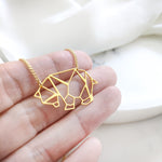 Origami Bear Necklace, Mama Bear Gold / Silver