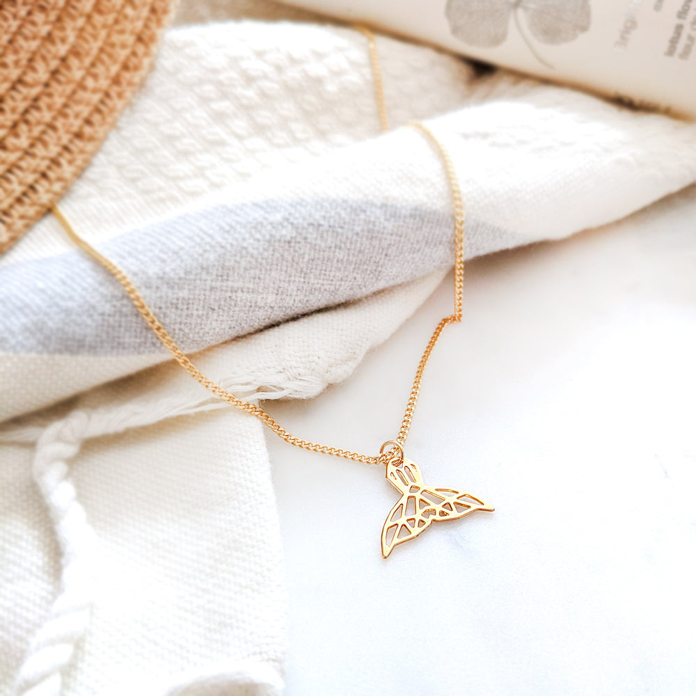 Origami Whale Tail Necklace Gold / Silver - Shany Design Studio Jewellery Shop
