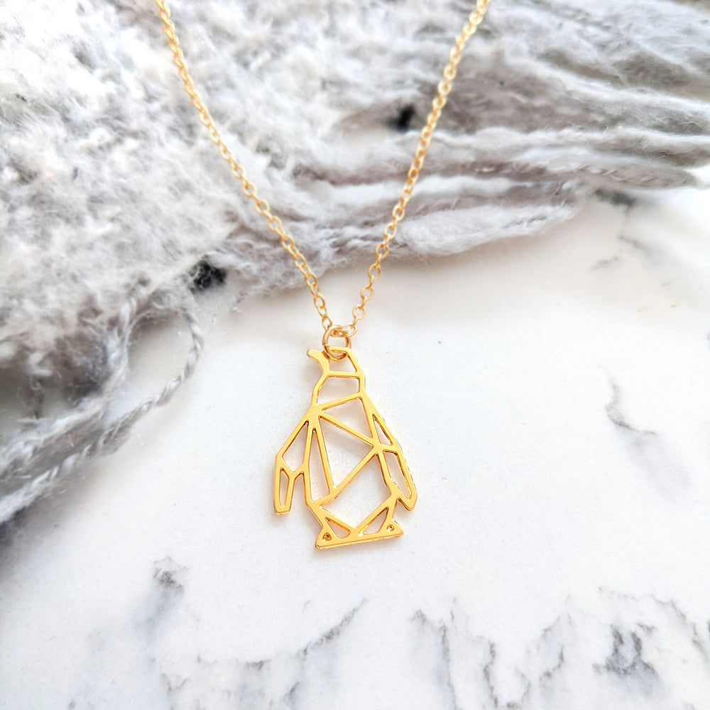 Penguin Gold Origami Necklace – La Menagerie