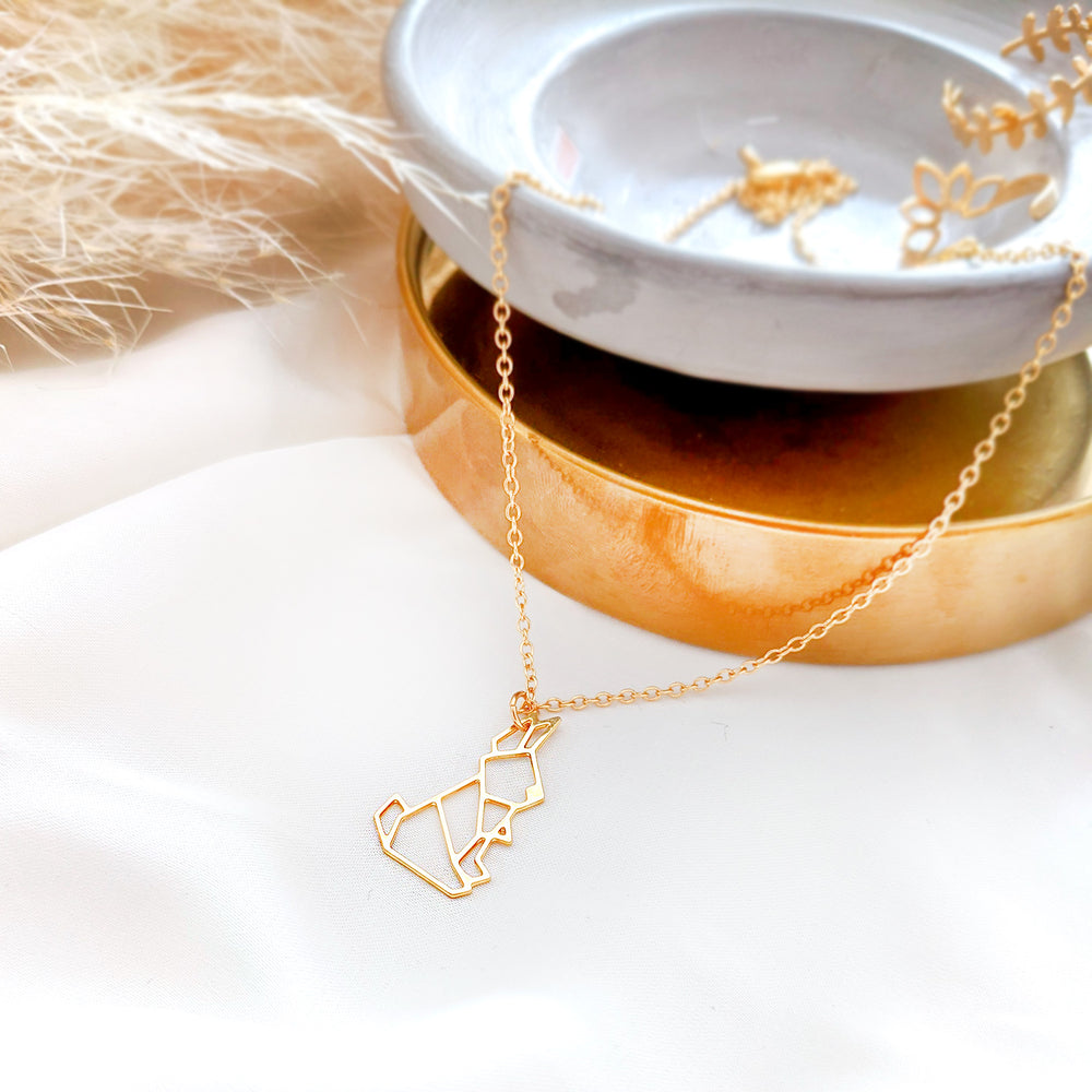 
                
                    Load image into Gallery viewer, Rabbit Origami Necklace Gold / Silver - Shany Design Studio Jewellery Shop
                
            