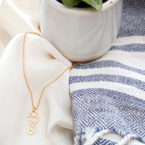 Origami Seahorse necklace Gold / Silver - Shany Design Studio Jewellery Shop