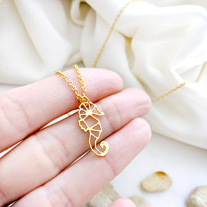 Origami Seahorse necklace Gold / Silver - Shany Design Studio Jewellery Shop