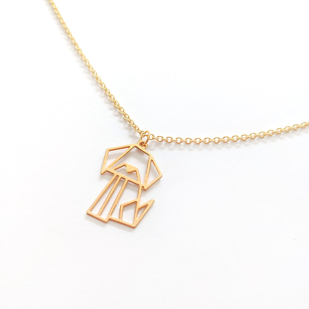 Origami Geometric Dog Necklace Gold / Silver - Shany Design Studio Jewellery Shop