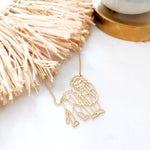 Geometric Lion necklace Gold / Silver