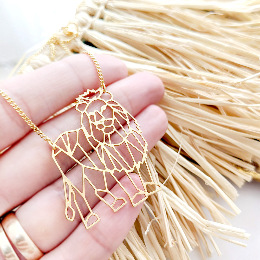 Geometric Lion necklace Gold / Silver - Shany Design Studio Jewellery Shop