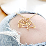 Origami Hedgehog Necklace Gold / Silver