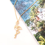 Flamingo Necklace Gold / Silver Geometric origami style