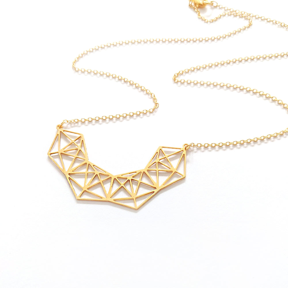 
                
                    Load image into Gallery viewer, Geometric Statement Sparkle Necklace Gold / Silver - Shany Design Studio Jewellery Shop
                
            