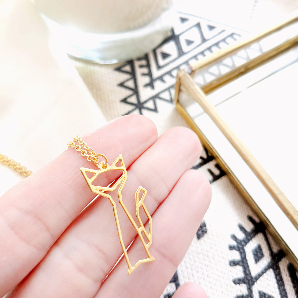 Geometric on sale cat necklace