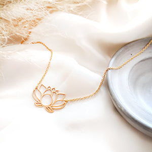 
                
                    Load image into Gallery viewer, Lotus Flower Necklace Gold / Silver - Shany Design Studio Jewellery Shop
                
            