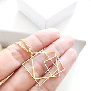 Squares Necklace Gold / Silver - Shany Design Studio Jewellery Shop