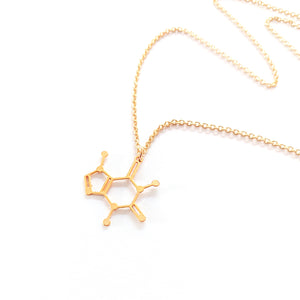 Caffeine Molecule Necklace Gold / Silver - Shany Design Studio Jewellery Shop