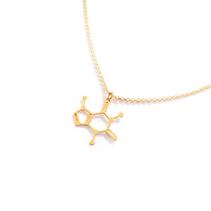 Caffeine Molecule Necklace Gold / Silver - Shany Design Studio Jewellery Shop