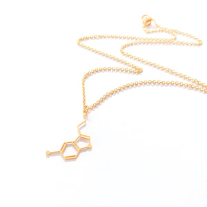 Serotonin Molecule Necklace Gold / Silver - Shany Design Studio Jewellery Shop