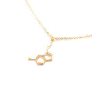 Serotonin Molecule Necklace Gold / Silver - Shany Design Studio Jewellery Shop