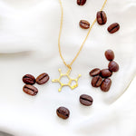 Caffeine Molecule Necklace Gold / Silver
