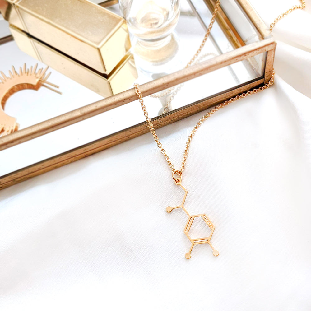 Dopamine Molecule Necklace Gold / Silver