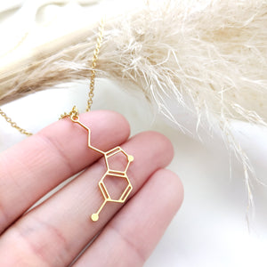 Serotonin Molecule Necklace Gold / Silver - Shany Design Studio Jewellery Shop