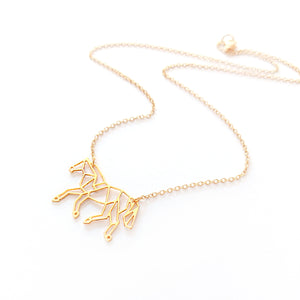 Origami Horse Necklace Gold / Silver - Shany Design Studio Jewellery Shop