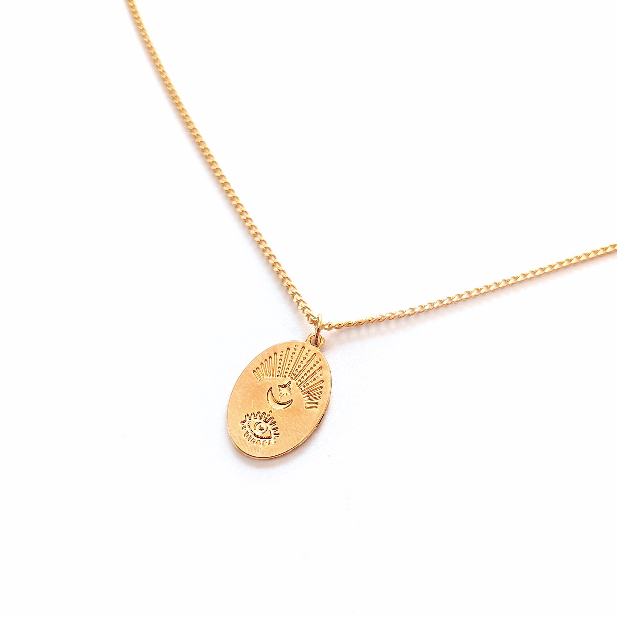 Evil Eye medallion necklace Gold / Silver – Shany Design Studio