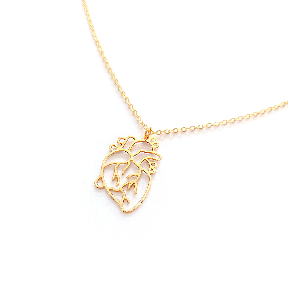 Heart anatomical necklace Gold / Silver – Shany Design Studio