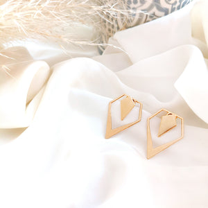 Rhombus ear jacket Gold / Silver - Shany Design Studio Jewellery Shop